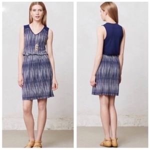 Anthropologie Deletta Grid Striped Dress Knee
